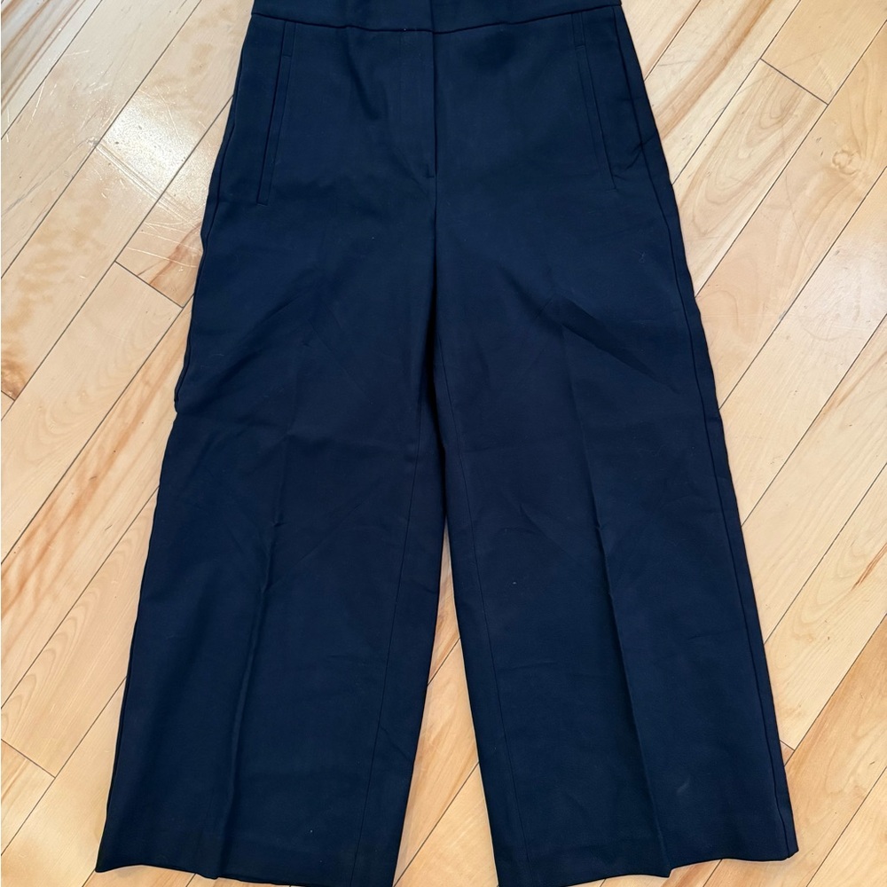Ann Taylor Black Wide Leg Crop Pants